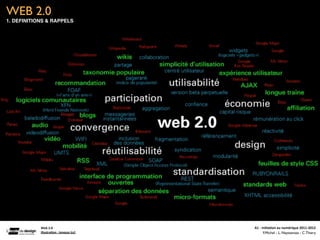 WEB 2.0
1. DEFINITIONS & RAPPELS




            Web	
  2.0                            A1	
  -­‐	
  Ini(a(on	
  au	
  numérique	
  2011-­‐2012
            Illustra(on	
  :	
  loneyss	
  (cc)                 F.Michel - L. Neyssensas - C.Thiery
 