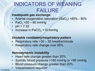 Wean O2 Initiation of mechanical ventilation and weaning | PPTX