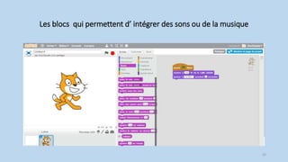 Les blocs qui permettent d’ intégrer des sons ou de la musique
25
 