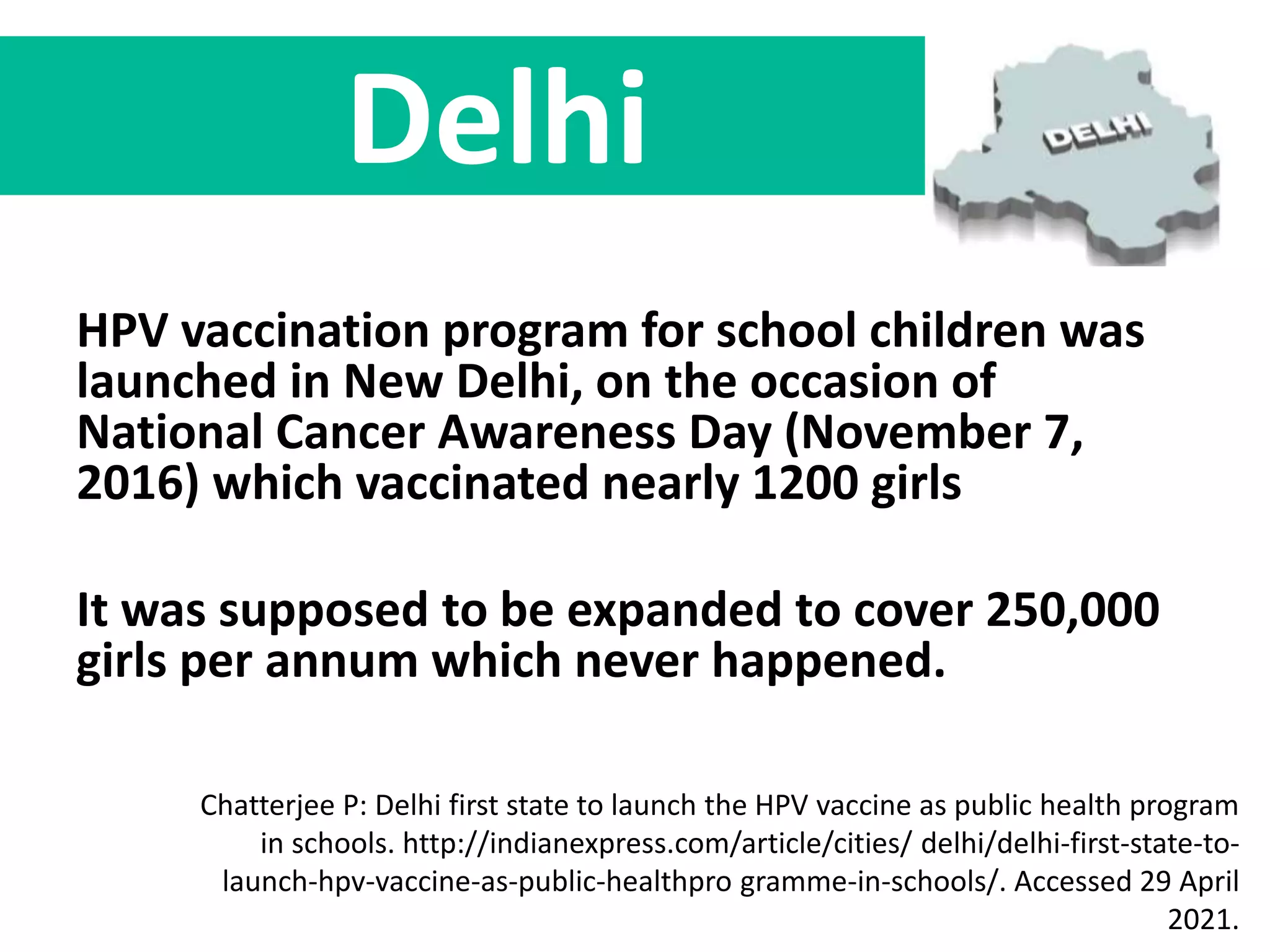 Initiatives of elimination of Cervical cancer in India so far ...