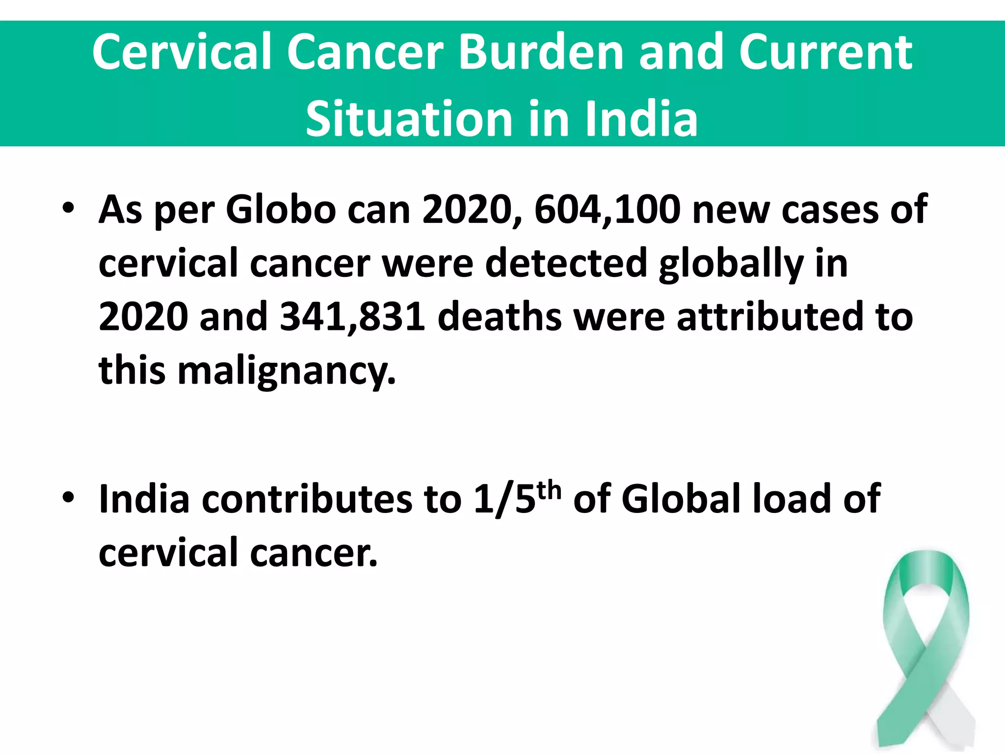 Initiatives of elimination of Cervical cancer in India so far ...
