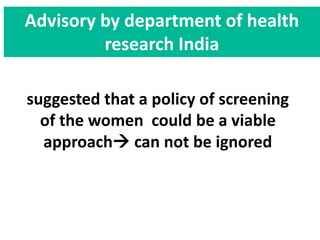 Initiatives of elimination of Cervical cancer in India so far ...