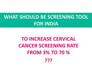 Initiatives of elimination of Cervical cancer in India so far ...