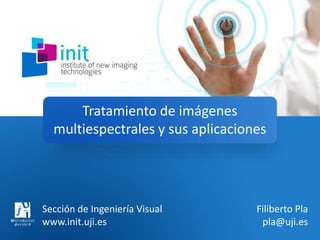 Tratamiento de imágenes
multiespectrales y sus aplicaciones
Sección de Ingeniería Visual
www.init.uji.es
Filiberto Pla
pla@uji.es
 