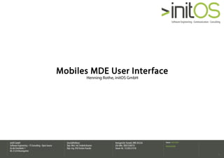initOS eCommerce Camp - Mobiles MDE User Interface