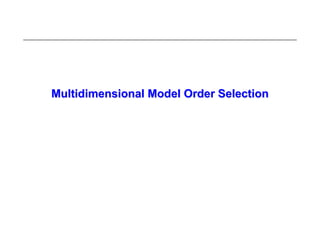 Multidimensional Model Order Selection




                                         1
 