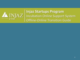 Injaz Startups Program Incubation Online Support System Offline-Online Transition Guide 1 