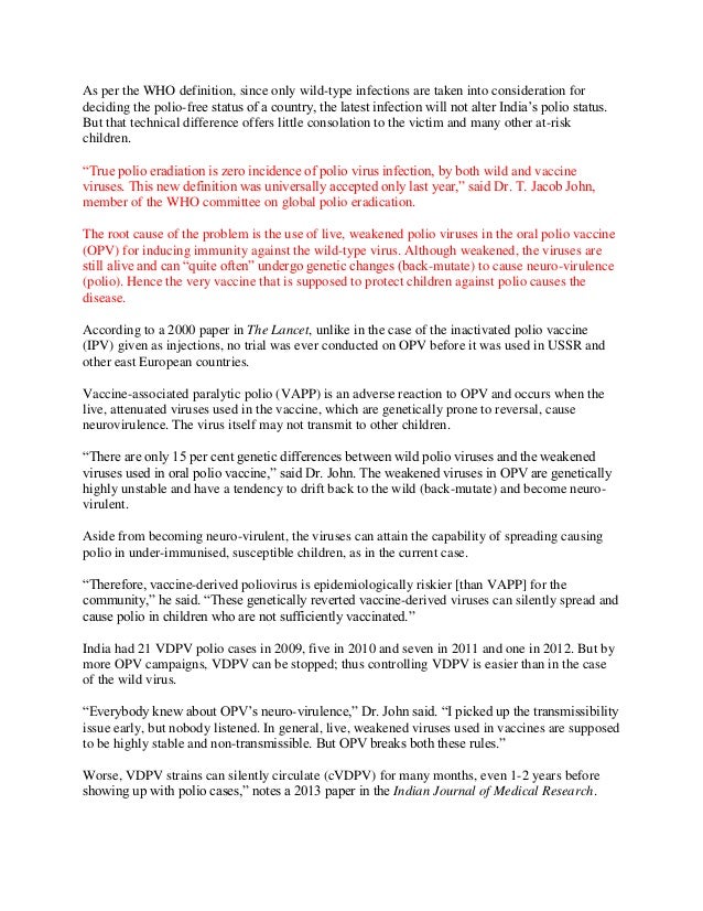 vaccine problem oral polio vaccine Injectable vaccine problem oral polio vaccine Injectable