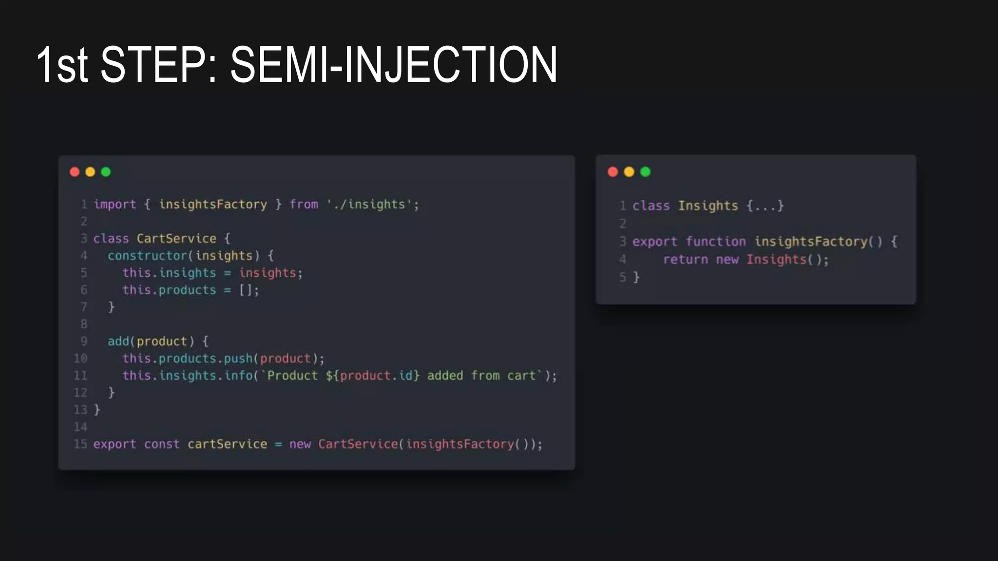 1st STEP: SEMI-INJECTION
 