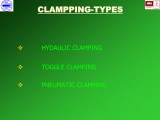 ISO 9001
B
U K A S
QUALITY
MANAGEMENT
Qi
006
V 
CLAMPPING-TYPES
 HYDAULIC CLAMPING
 TOGGLE CLAMPING
 PNEUMATIC CLAMPING
 