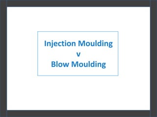 Injection Moulding
         v
  Blow Moulding
 