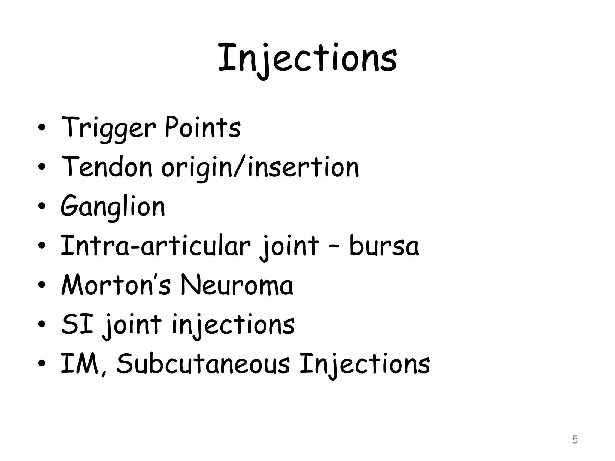 Injections - Trigger, Tendon, Intra-articular | PPT