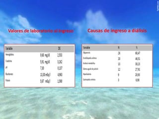 Valores de laboratorio al ingreso

Causas de ingreso a diálisis

 