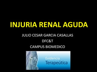 INJURIA RENAL AGUDA
JULIO CESAR GARCIA CASALLAS
DFC&T
CAMPUS BIOMEDICO
 