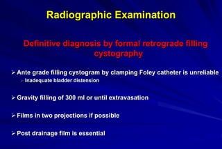 Foley Cystogram Urinary Bladder Injuries by Sayed Eleweedy | PPT