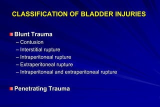 Urinary Bladder Injuries by Sayed Eleweedy | PPT