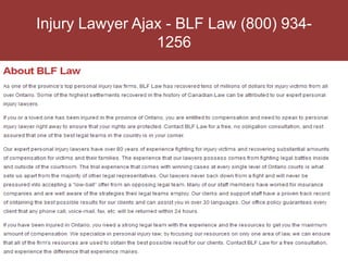 Injury Lawyer Ajax - BLF Law (800) 934-
1256
 