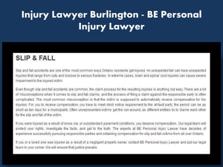 Injury Lawyer Burlington - BE Personal
Injury Lawyer
 