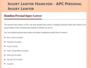 INJURY LAWYER HAMILTON - APC PERSONAL
INJURY LAWYER
 