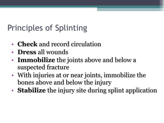 Splint Skin Check Injury limbs__chest__abdomen | PPT