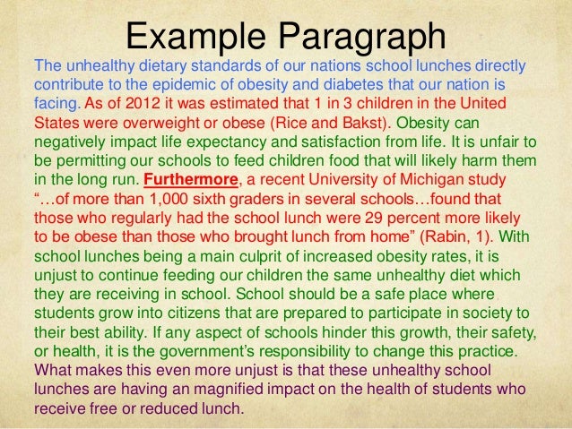 argumentative essay about school lunches