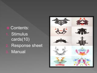  Contents:
1. Stimulus
cards(10)
2. Response sheet
3. Manual
 