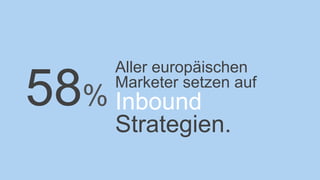 Aller europäischen
Marketer setzen auf
Inbound
Strategien.
58%
 