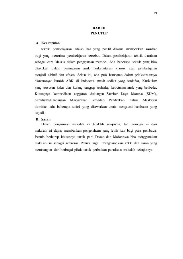 Risa Zakiatul H Teknik Hambatan Dan Solusi Dalam Pendidikan Inklusif