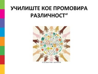 УЧИЛИШТЕ КОЕ ПРОМОВИРА
РАЗЛИЧНОСТ“
 