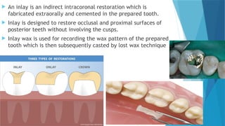 Inlay wax USED IN OPERATIVE DENTISTRY.pptx