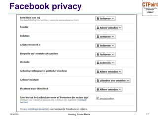 Facebook privacy31-3-2011Inleiding Sociale Media17