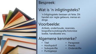 Inligtingsteks | PPT