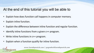 Inline function in C++ | PPTX | Programming Languages | Computing