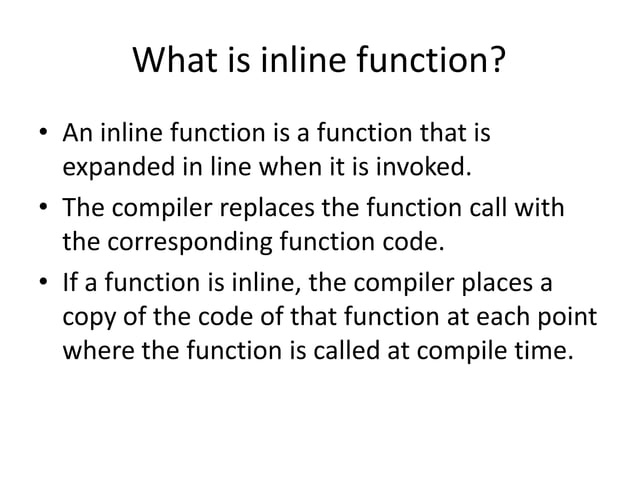 Inline functions in c++ | PPT