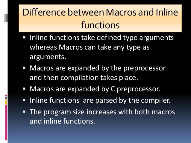Inline functions & macros