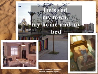I missed  my town,  my home and my bed Comenius "A World of Differences"  Intercultural Poems. Spain. 