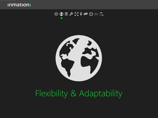 Corporate Data Center / Cloud
Rich Data Source Support
inmation:
Connector
Any transport provider
inmation:
SPROX
WAN / PN / VPN
OPC UA
Server
inmation:
Core Service
inmation:
Data Studio
Web
Server
Classic OPC
Server
{}
JSON/
BSON
NoSQL
Data Stores
 