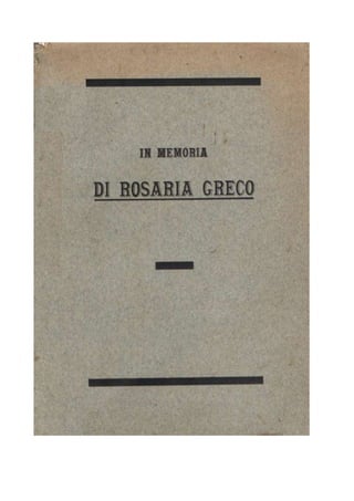 In memoria di Rosaria Greco