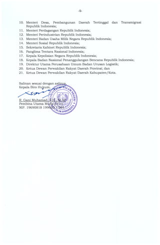 Inmendagri no 7 tahun 2021