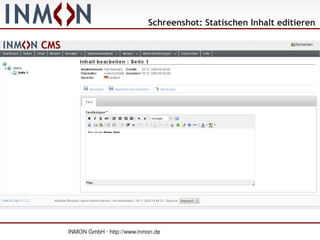 Schreenshot: Statischen Inhalt editieren




INMON GmbH · http://www.inmon.de
 