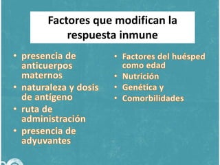 Factores que modifican la
respuesta inmune

 