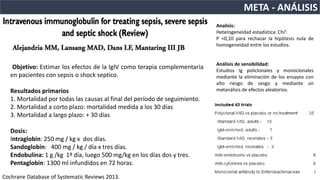 Inmuniglobulinas en sepsis | PPTX