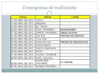 Cronograma de realización
 