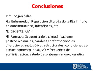 Inmunogenicidad Medicamentos Biológicos | PPT