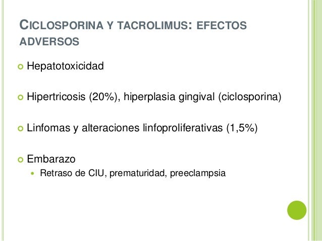 Prograf Tacrolimus Efectos Secundarios