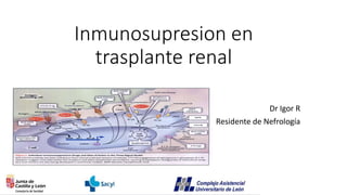 Inmunosupresion en
trasplante renal
Dr Igor R
Residente de Nefrología
 