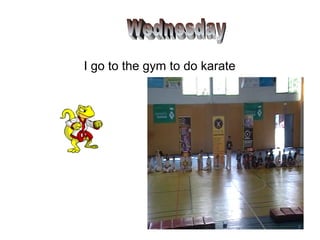 I go to the gym to do karate
 