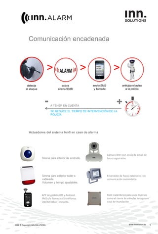 www.innmotion.es2013 © Copyright INN.SOLUTIONS 5
A TENER EN CUENTA
SE REDUCE EL TIEMPO DE INTERVENCIÓN DE LA
POLICÍA
detec...