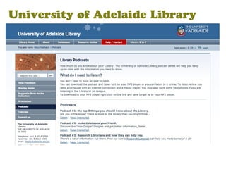 University of Adelaide Library
 