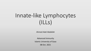 Innate-like Lymphocytes
(ILLs)
Ahmed Adel Abdallah
Advanced Immunity
Islamic University of Gaza
08 Oct. 2021
 